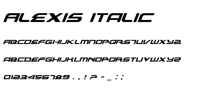Alexis Italic font